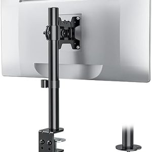 WALI Single Monitor Mount - Adjustable Desk Arm for 32" Screens (22lbs) - Ideal for Home Office - M001S - Black