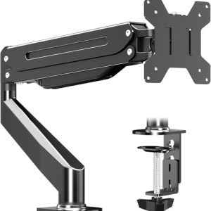 Suptek Gas Spring Monitor Arm Desk Mount, Fully Adjustable Fits 17-32 Inch Monitors, Supports Up to 22 lbs, Perfect for