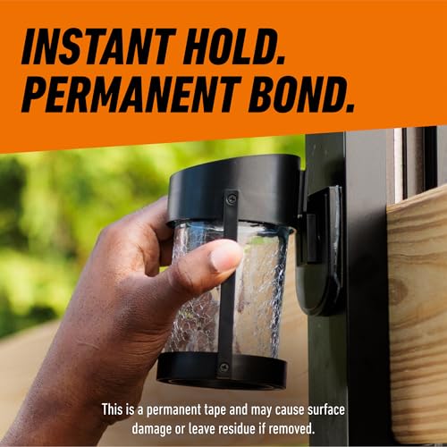 Gorilla Heavy Duty Double Sided Mounting Tape - Weatherproof Black Tape for Indoor/Outdoor Use, 1" x 120" (Pack of 1) -